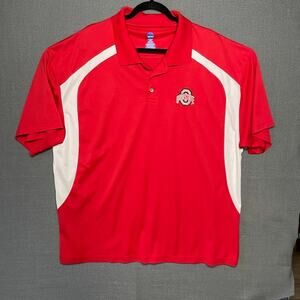 Ohio State Buckeyes Polo Shirt Mens 2XL Red NCAA Football Sports Fan